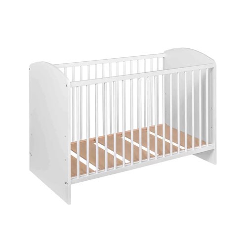 ou trouver lit bebe deco pas cher Lit en bois avec sommier réglable blanc simple neutre