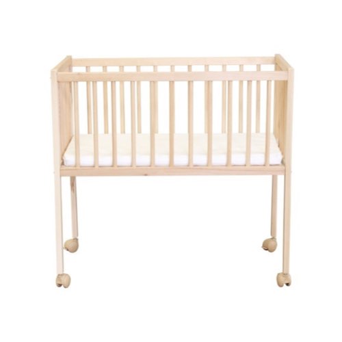 ou trouver lit bebe neutre pas cher Berceau bois massif verni avec roues et matelas 80x40