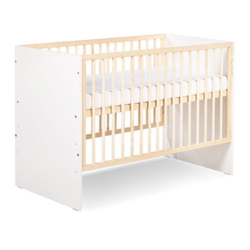 ou trouver lit bebe neutre pas cher Willy lit bébé à barreaux en pin massif style scandinave blanc bois 120x60 cm