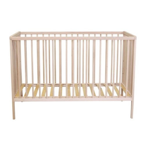 ou trouver lit bebe neutre pas cher Lit bébé à barreaux en bois massif avec sommier réglable en hauteur 120x60 naturel