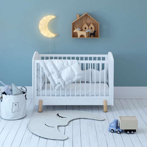 ou trouver lit bebe neutre pas cher Lit bébé 60x120 cm blanc scandinave simple petit prix