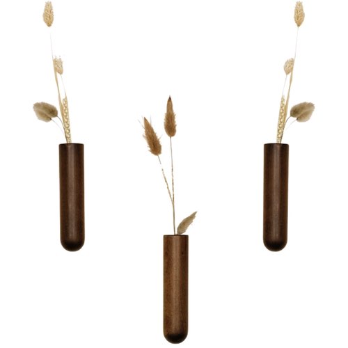 ou trouver soliflore design 3 Soliflores muraux en bois de hêtre teinté - an°so