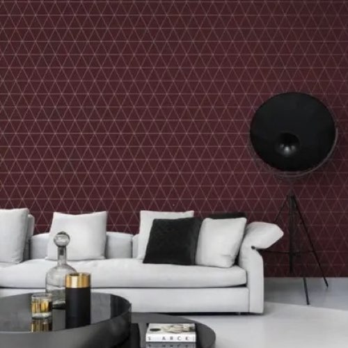 revetement mur couleur prune leroy merlin Papier peint intissé City Chic triangle prune