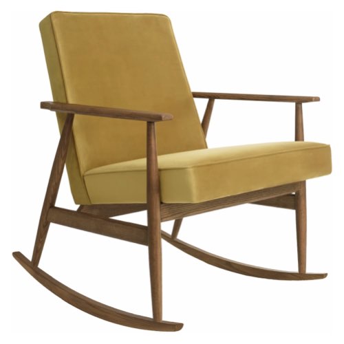salon sejour design tendance coup de coeur Rocking Chair en velours Shine moutarde Ash 03 Fox - 366 Concept