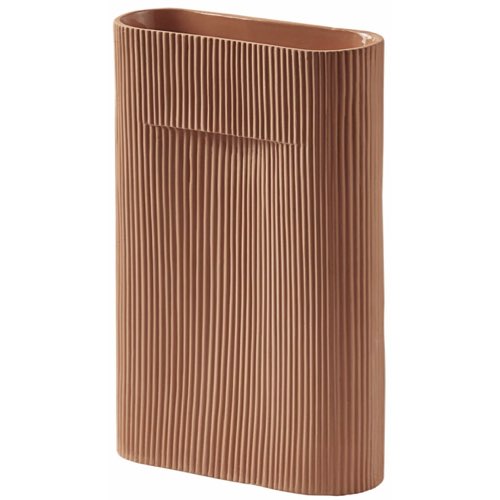 vase design naturel herbe pampa Vase terracotta 35 cm Ridge - Muuto