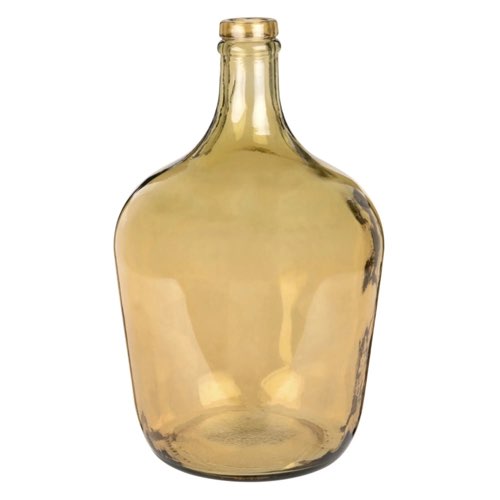 vase fleurs sechees herbe pampa Vase Dame-Jeanne en verre teinté jaune H30