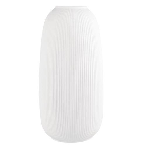 vase fleurs sechees herbe pampa Vase en porcelaine striée blanche H25