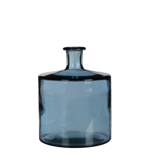vase moderne en verre maisons du monde Vase bouteille en verre recyclé bleu H26