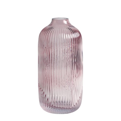 vase soliflore maisons du monde Vase côtelé soliflore haut rose moderne strié