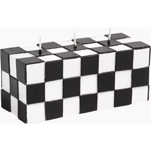 deco mosaique damier design Bougie rectangle damier noir horizontal