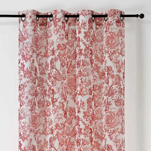 deco salon fleur maisons du monde Voilage imprimé floral polyester orange 280 x 145