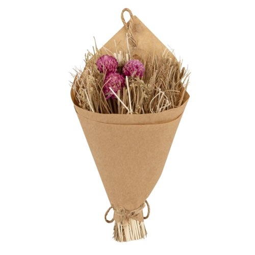 deco salon fleur maisons du monde Bouquet de fleurs séchées vert, rose et beige - Lot de 4