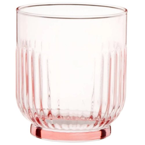 deco table printemps maisons du monde Gobelet en verre strié teinté rose - Lot de 6