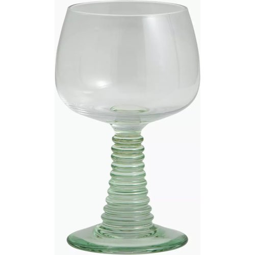 deco table printemps the cool republic Verre à vin en verre massif avec un pied vert clair