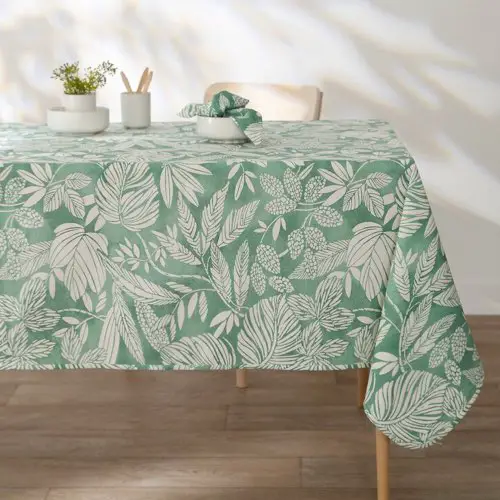 deco textile table printemps blancheporte Nappe anti-taches imprimé végétal