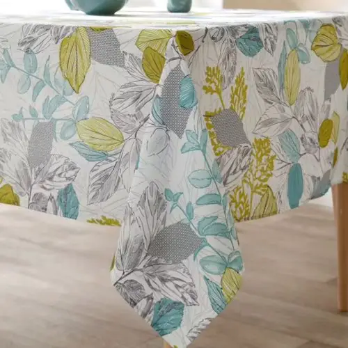 deco textile table printemps blancheporte Nappe anti-taches imprimé feuillages