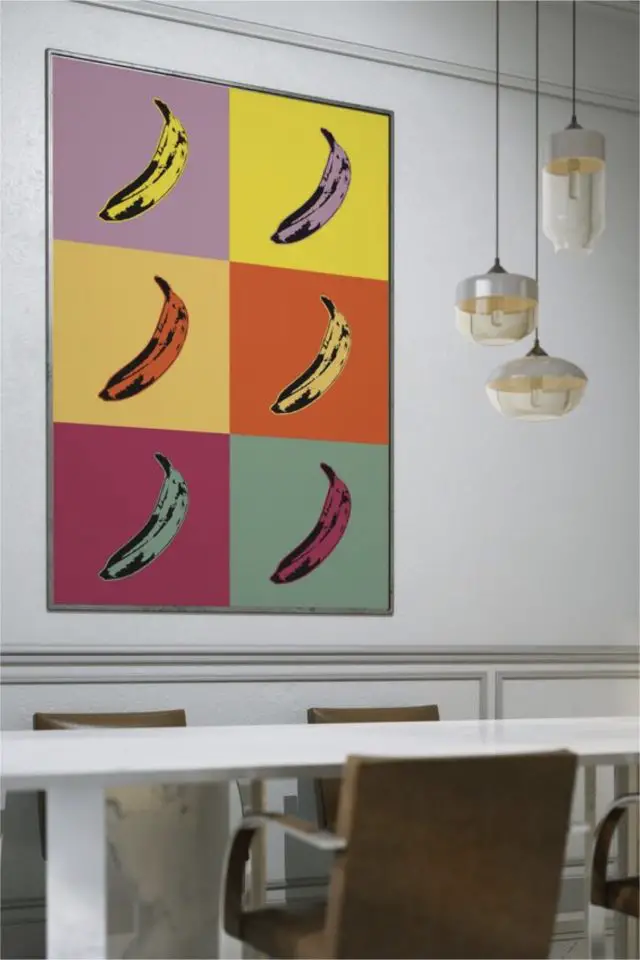 decoration interieure inspiration pop art moderne banane Andy Warhol couleur poster mur