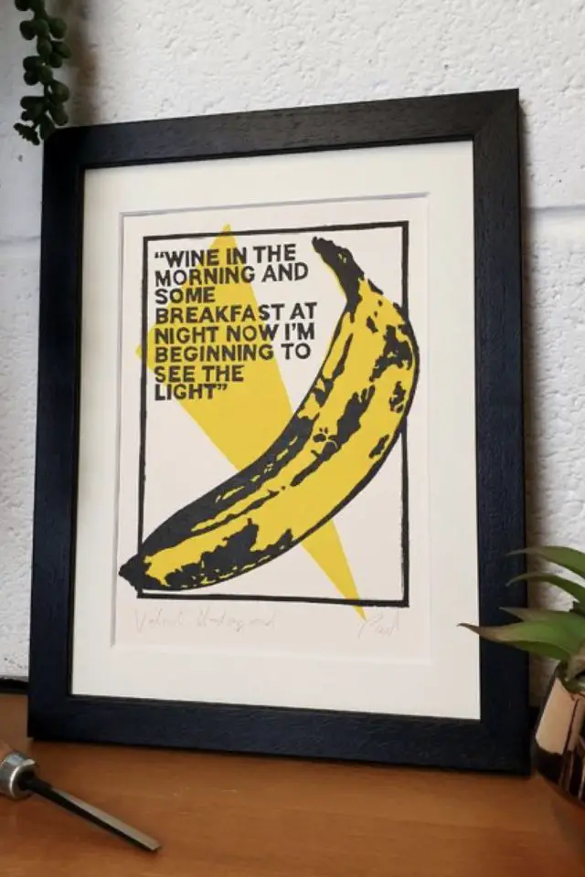 decoration interieure inspiration pop art moderne poster Andy Warhol the velvet underground banane