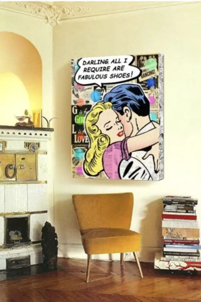 decoration interieure inspiration pop art moderne tableau bande dessinée rétro vintage