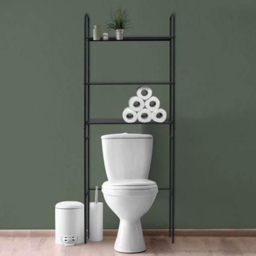desencombrer maison rangement gain de place pratique salle de bain toilettes Pont de rangement étagère WC en métal