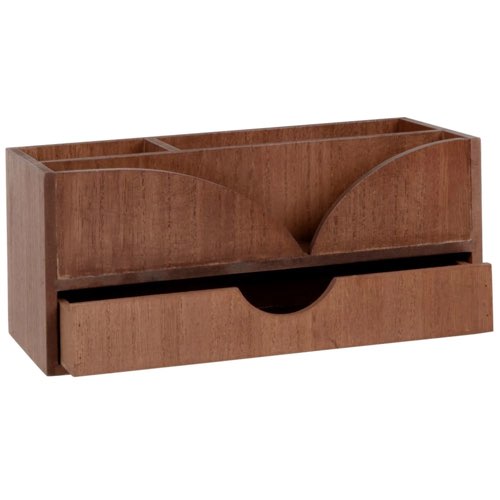 gain de place rangement pratique maisons du monde Rangement de bureau marron avec tiroir bois