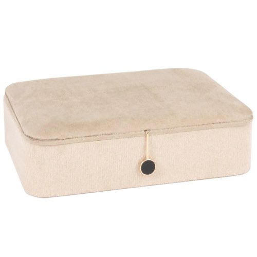 gain de place rangement pratique maisons du monde Boîte à bijoux en suédine beige