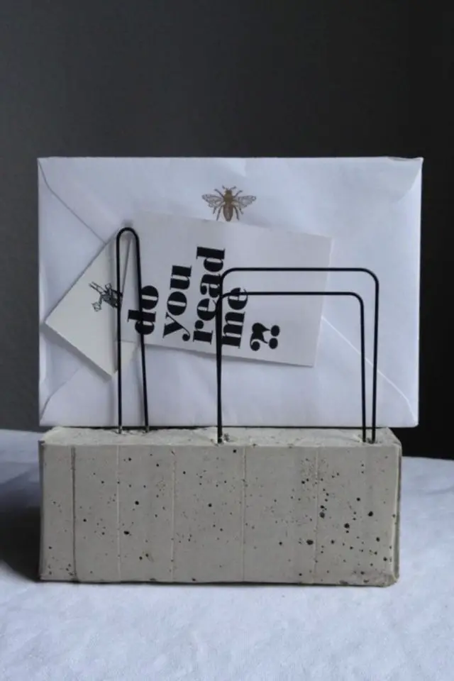 loisirs diy beton creatif decoration exemple rangement lettre courrier à faire soi même facile