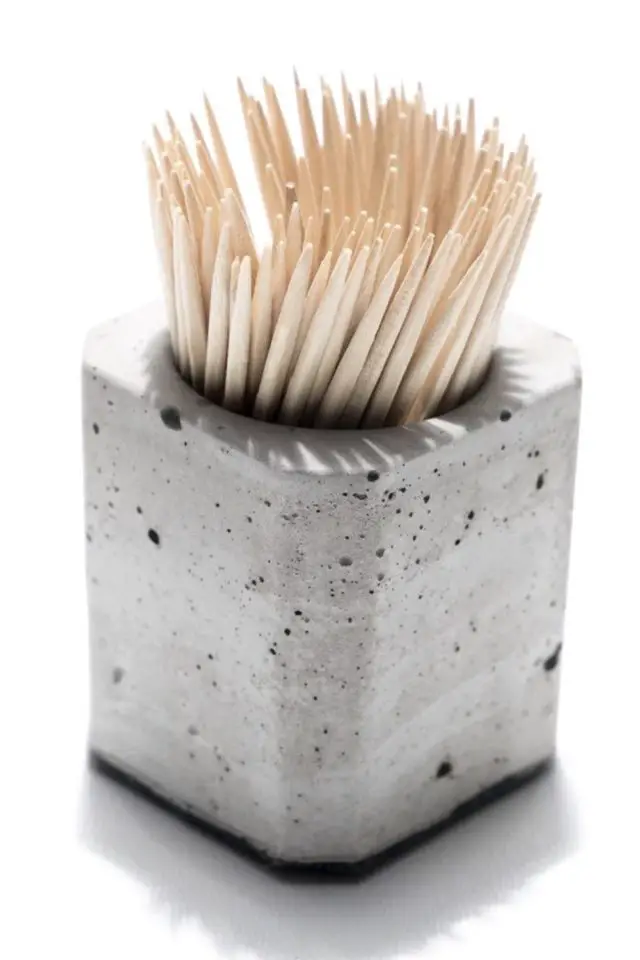 loisirs diy beton creatif decoration exemple petit pots rangement cure-dent objets déco à fabriquer soi même 