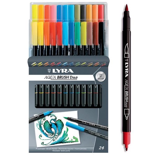 materiel lettering pour debutant Feutre Pinceau Aqua Brush Duo LYRA x 24