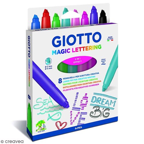 materiel lettering pour debutant Feutres Magic Lettering Giotto - Multicolore - 10 pcs
