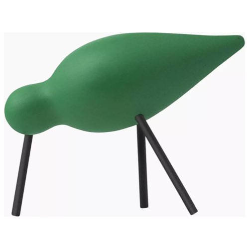 meuble deco design vert tendance Oiseau en chêne vert et pieds en acier noirs objet décoratif