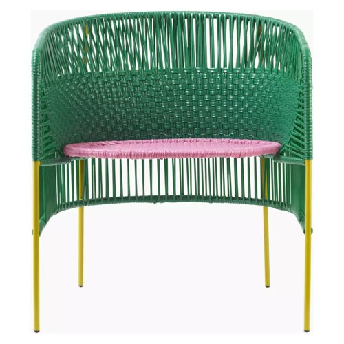 meuble deco design vert tendance Fauteuil en acier vert jardin extérieur balcon
