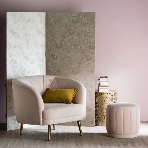 meuble deco rose la redoute Pouf velours décor chic moderne féminin