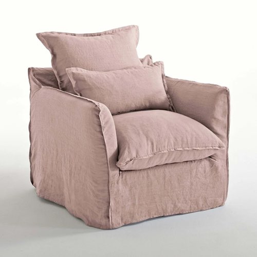 meuble deco rose la redoute Fauteuil lin froissé