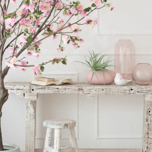 meuble deco vert rose maisons du monde Vase ovale en céramique rose pastel