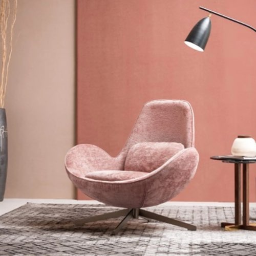 meuble deco vert rose maisons du monde Fauteuil rotatif en velours rose