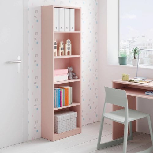 meuble deco vert rose maisons du monde Bibliothèque linéaire effet bois rose