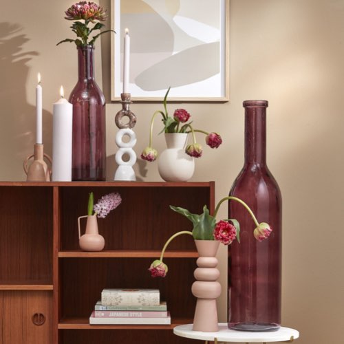 ou acheter deco ecoresponsasble recyclee pas cher Vase bouteille en verre recyclé bordeaux H50