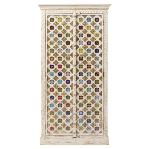 ou trouver deco moderne mosaique Armoire 2 portes en manguier massif mosaïques couleur ancien voyage