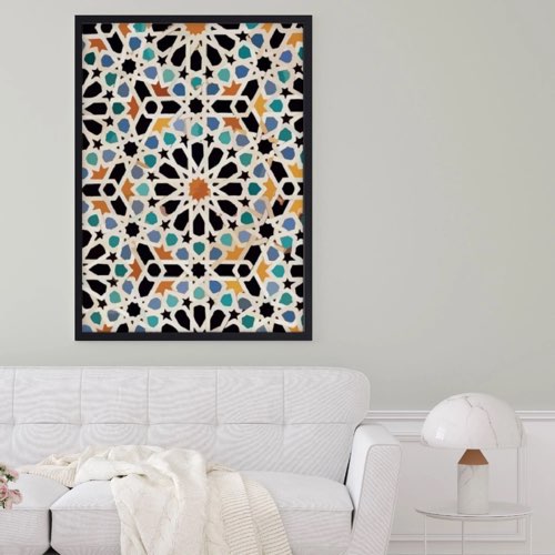 ou trouver deco moderne mosaique Affiche avec cadre noir - Mosaïque - 50x70