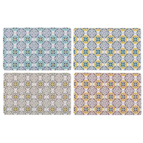 ou trouver decoration motif mosaique Set de Table Vinyle Motif Mosaïque coloré vacances été 