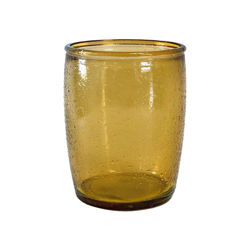 ou trouver objet deco durable verre recycle Gobelet en verre recyclé couleur miel salle de bain
