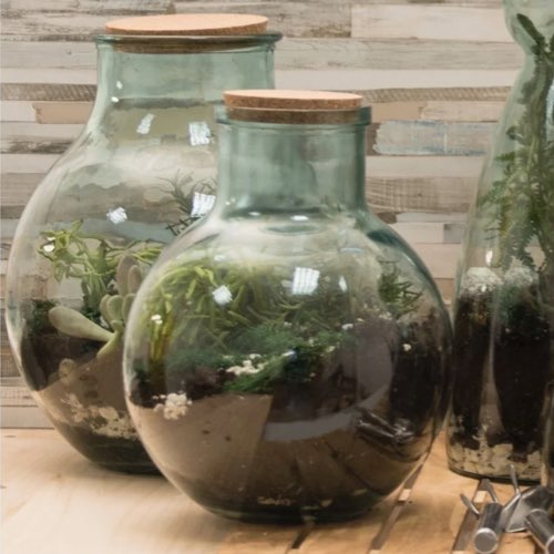 ou trouver objet deco durable verre recycle Terrarium et outils aran 36 cm en verre recyclé