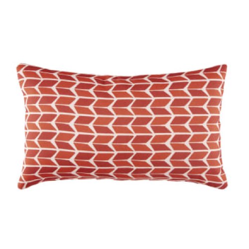 association couleur orange deco meuble maisons du monde Coussin en polyester recyclé motifs graphiques imprimés oranges et écrus