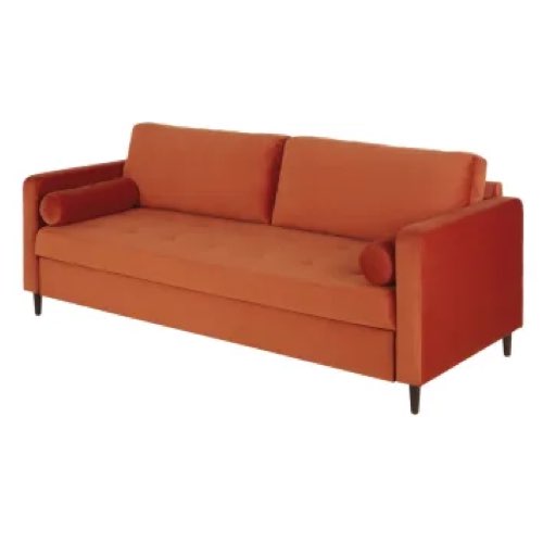 association couleur orange deco meuble maisons du monde Canapé convertible 3/4 places en velours orange