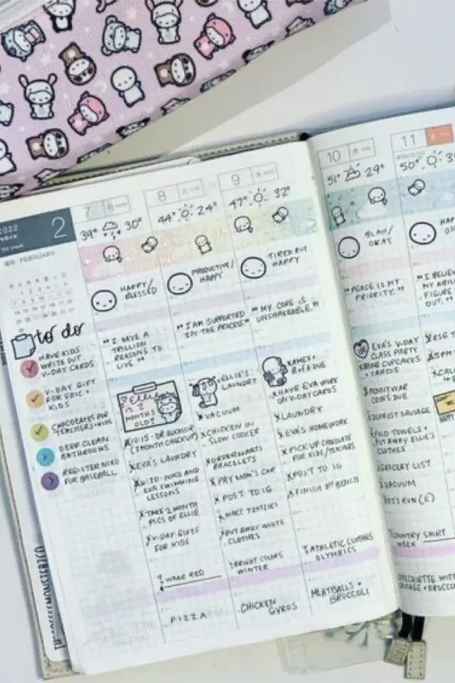 bullet journal enseignant prof en francais exemple couleur calendrier semaine organisation