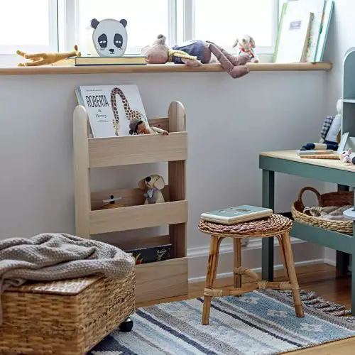 chambre enfant design rangement Étagère en bois naturel Moris scandinave