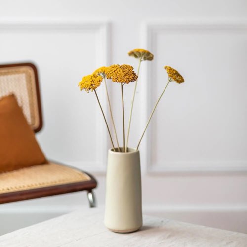 composition centre de table objet decoratif Botte Achillée jaune fleurs séchées