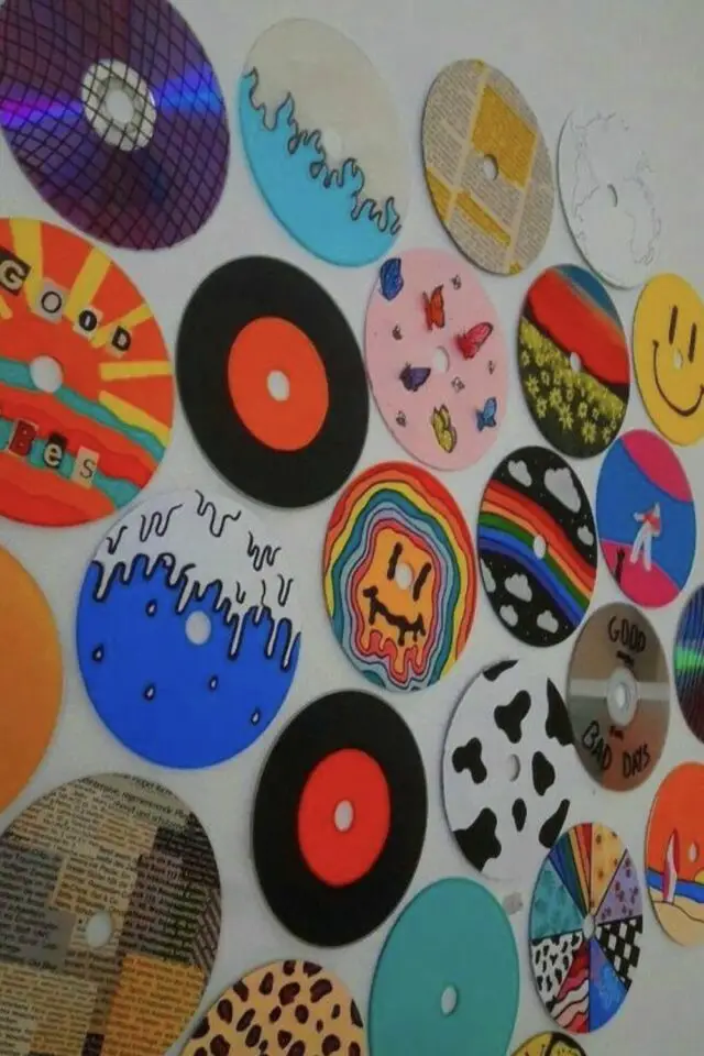 customiser anciens vinyles peinture exemple décor mur couleur original loisirs créatifs