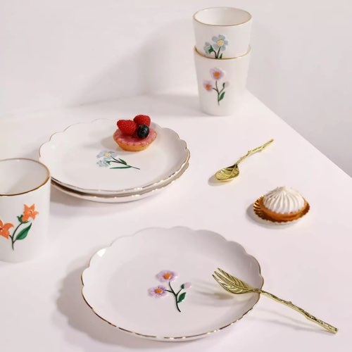 deco de table vaisselle textile assiette design champêtre fleuri rétro